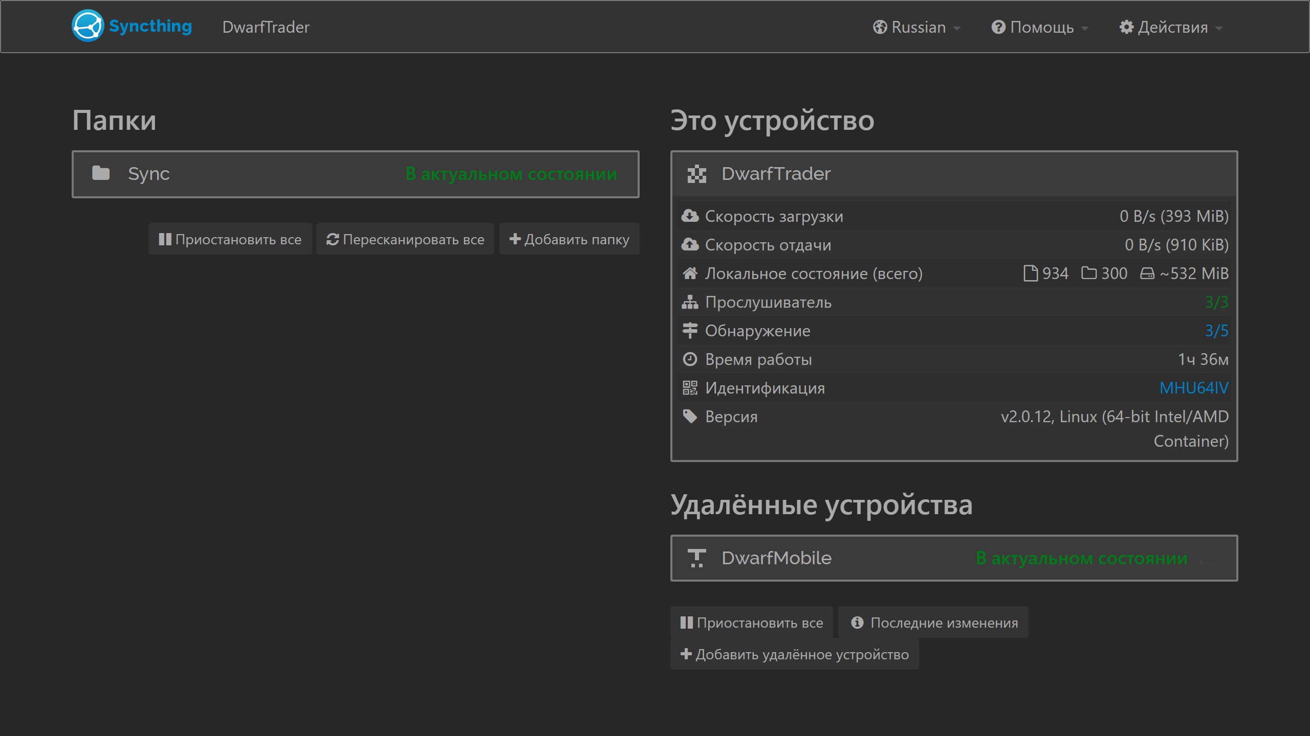 Syncthing Interface